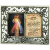 The Divine Mercy with Chaplet Pewter Frame #23DPF-DM