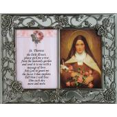 St. Therese Pewter Frame with prayer #23DPF-STT