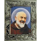 Padre Pio Pewter Frame #57PF-PP4